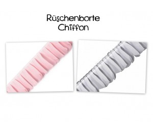 Rüschenborte 48mm breit - rosa oder weiß